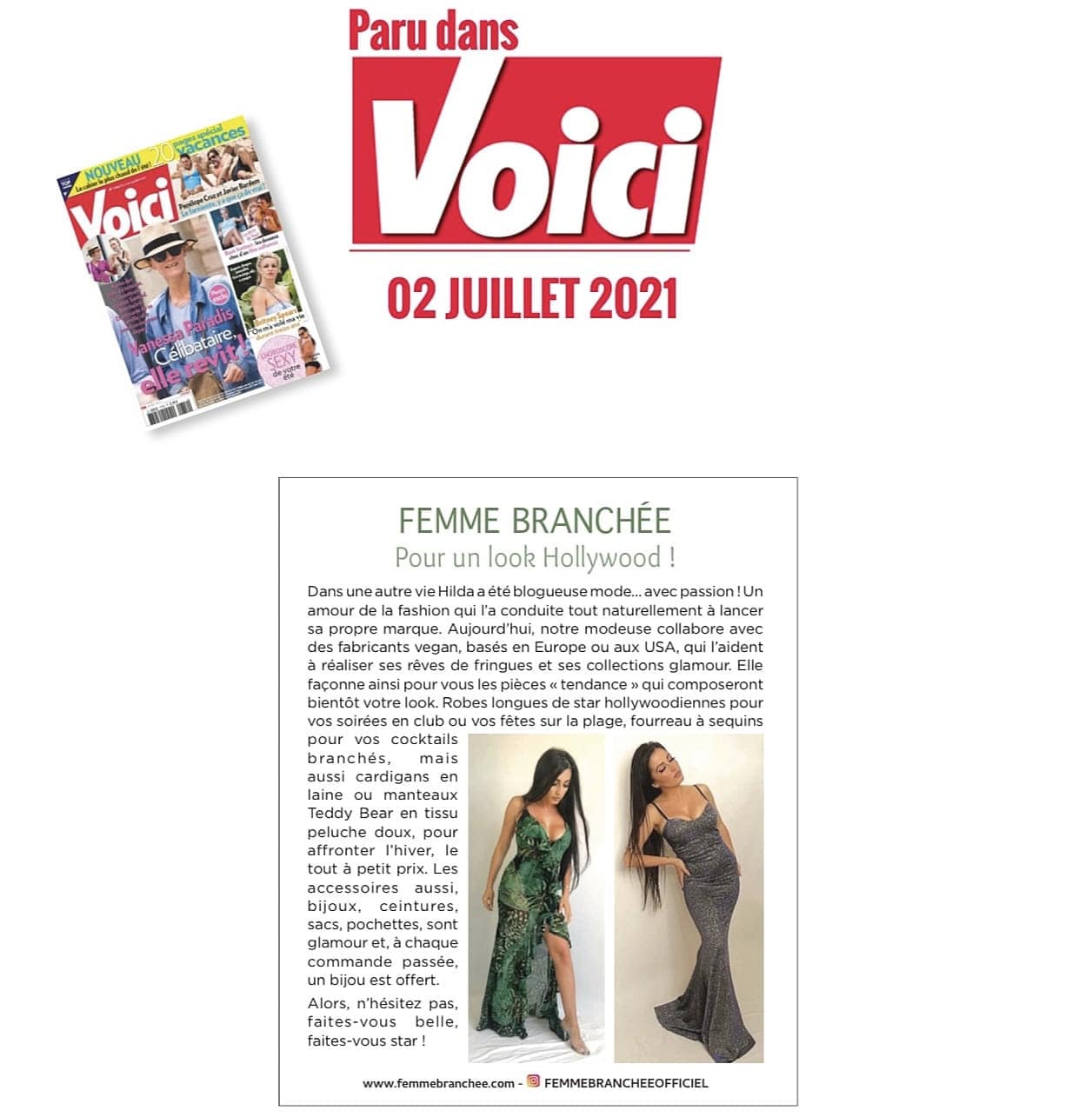 femme branchée est une boutique de mode à été vu dans les magazines