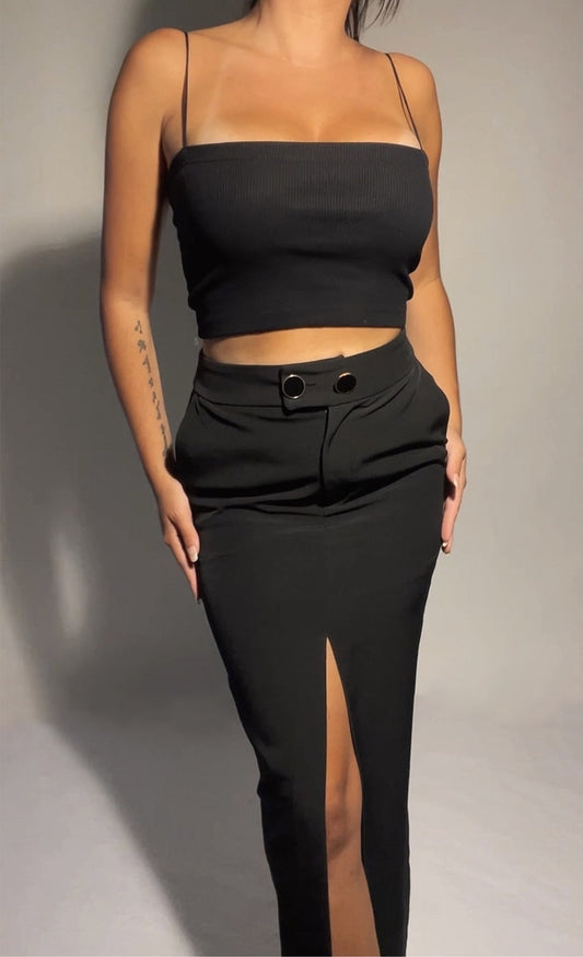 jupe-taille-haute-noir femme branchée