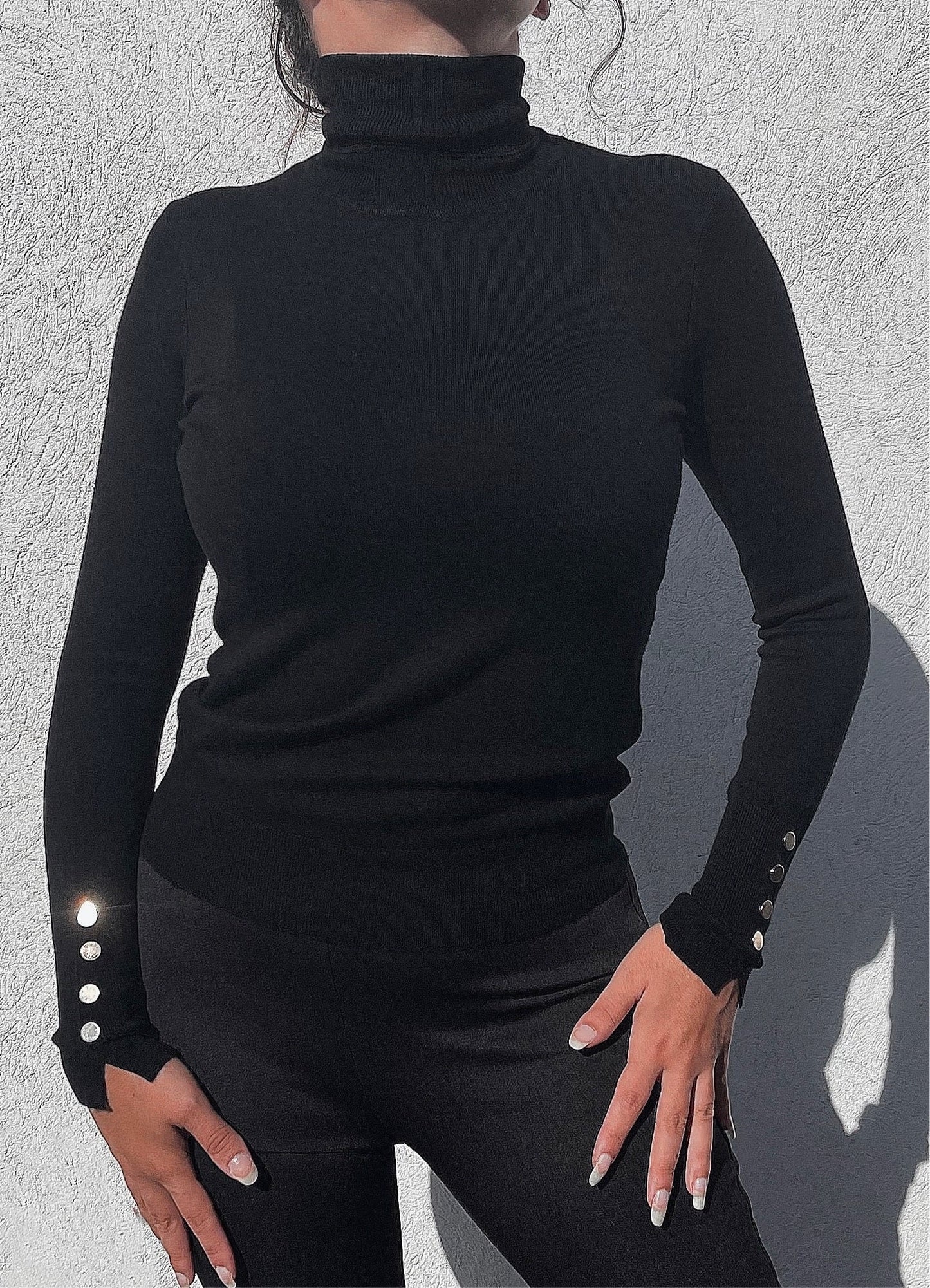 PULL BASIQUE EN MAILLE À COL MONTANT FEMMEBRANCHEE