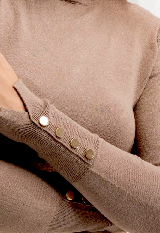 PULL BASIQUE EN MAILLE À COL MONTANT FEMMEBRANCHEE