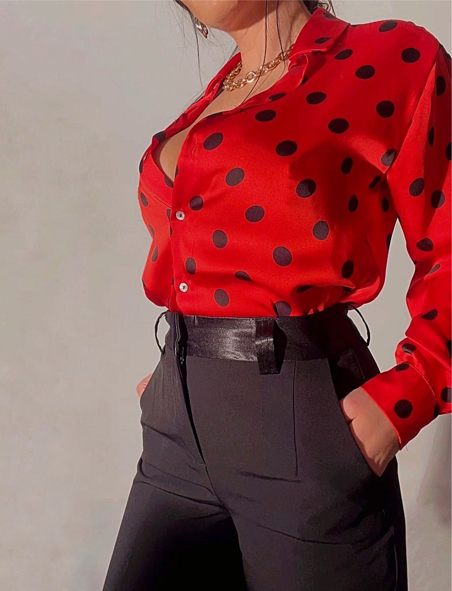 chemise à petit pois femmebranchée