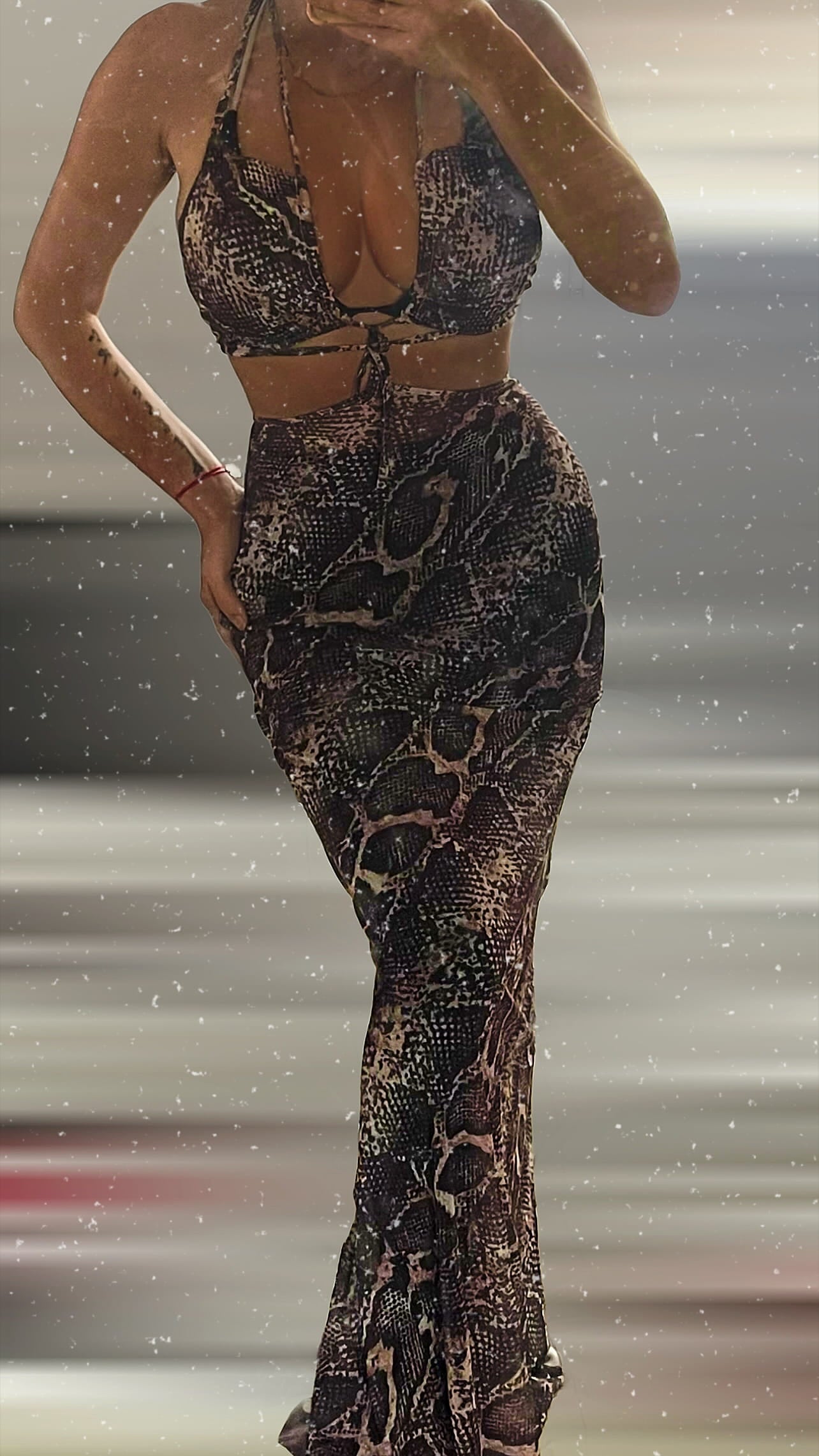 ROBE LONGUE IMPRIMÉ SERPENT