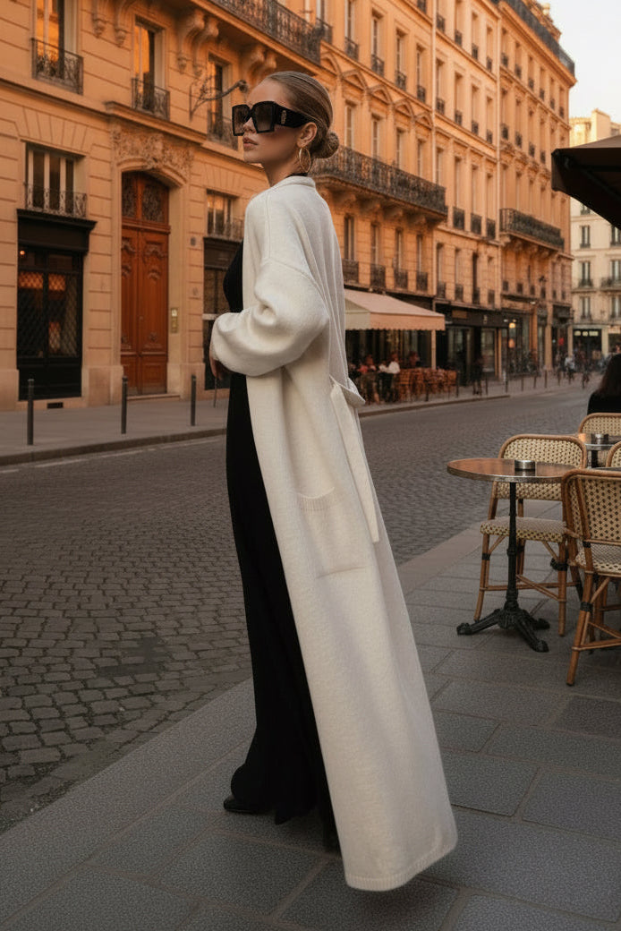 CARDIGAN LONG ÉCRU