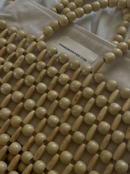 SAC EN PERLES DE BOIS