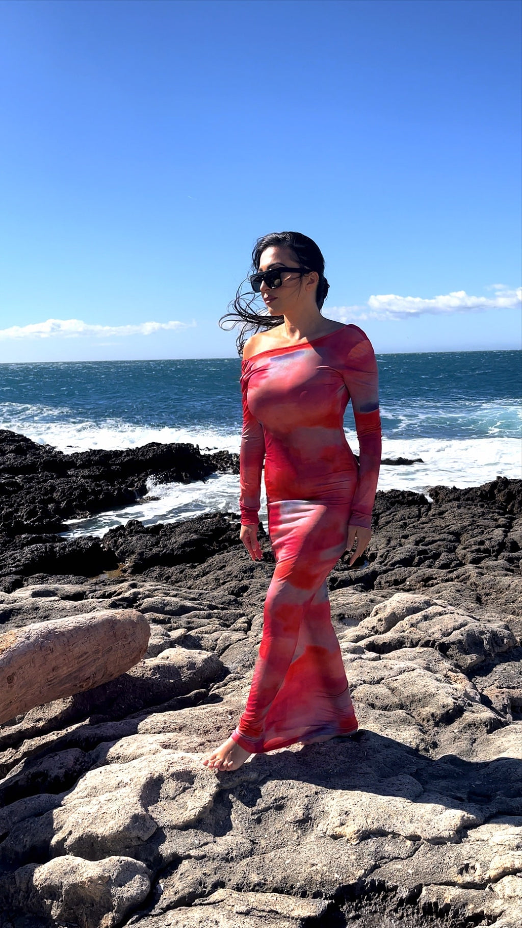 ROBE LONGUE IMPRIMÉE DOS NU