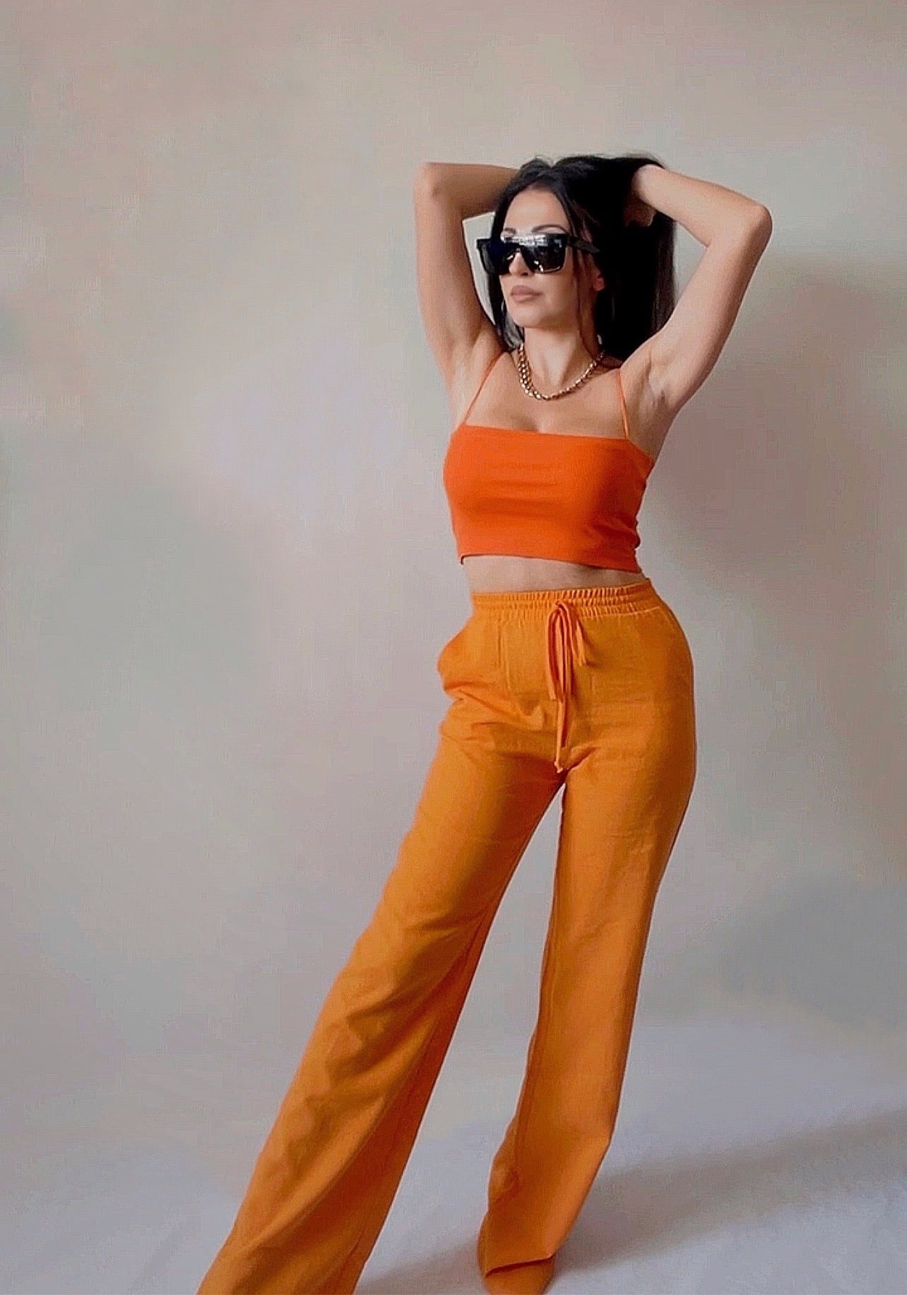 pantalon en lin femmebranchee