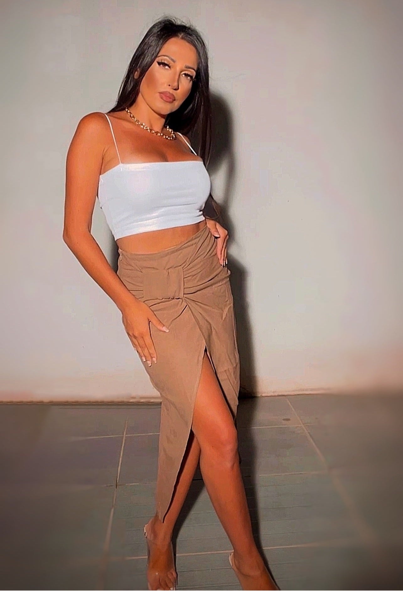 jupe en lin beige femmebranchee