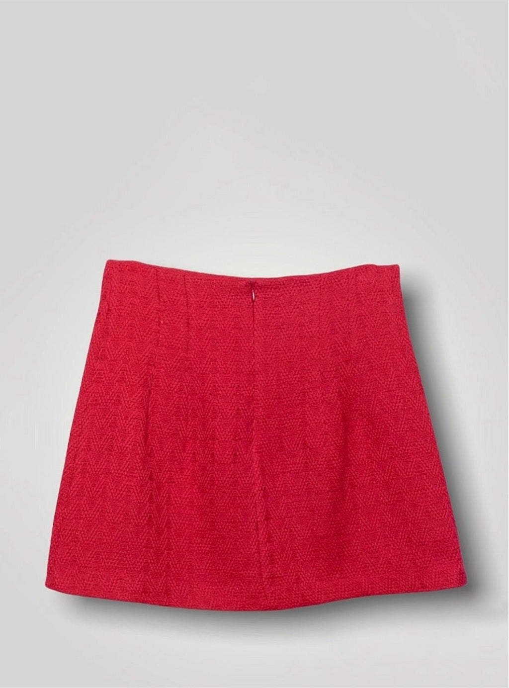 JUPE-TWEED-court-rouge-femmebranchee