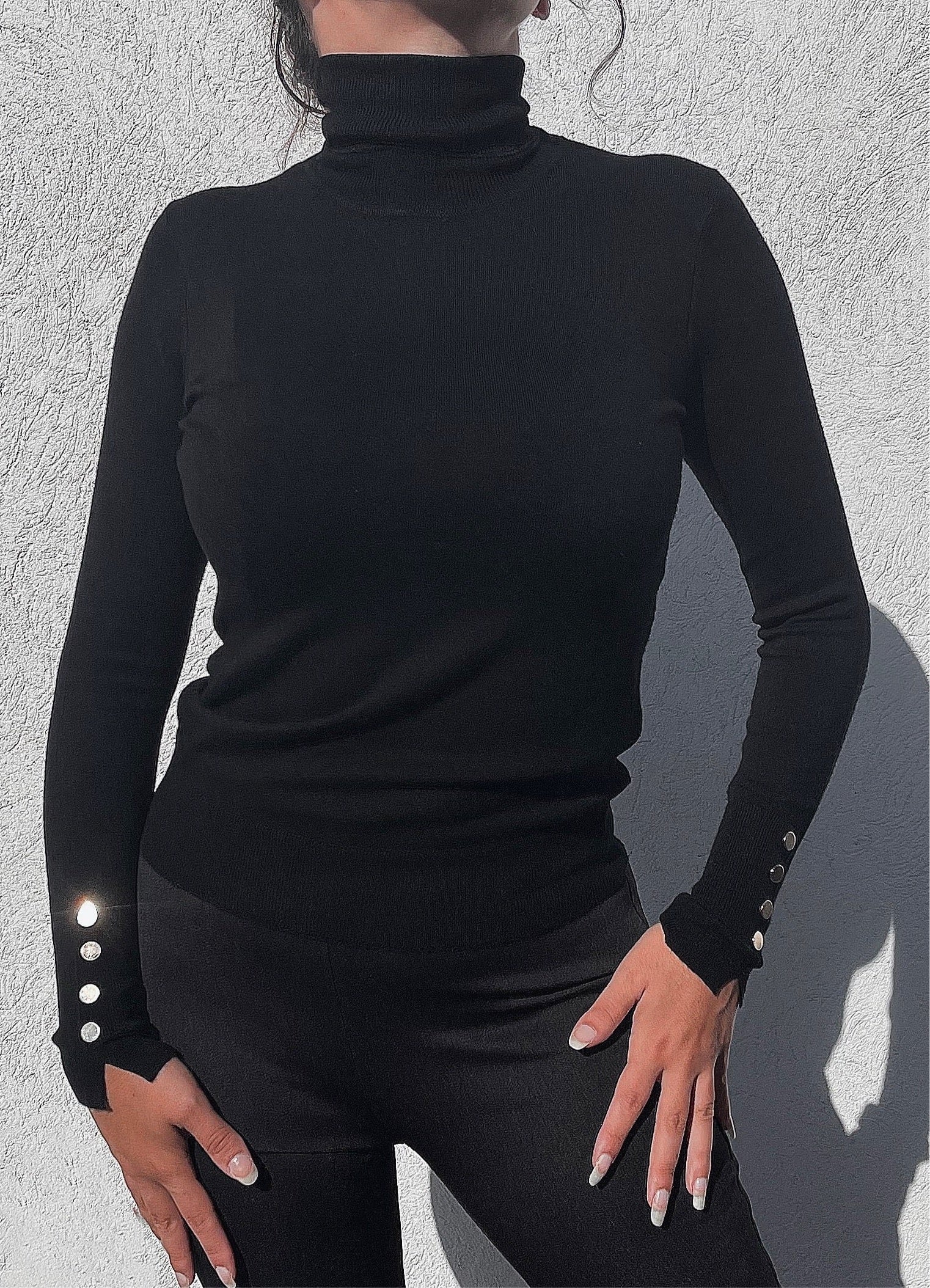 PULL BASIQUE EN MAILLE À COL MONTANT FEMMEBRANCHEE