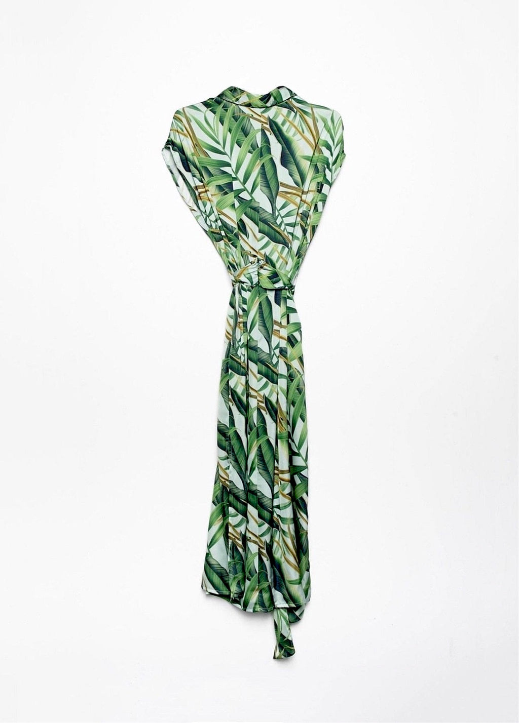 Robe-chemise-avec-ceinture-imprimée-palmiers-femmebranchee