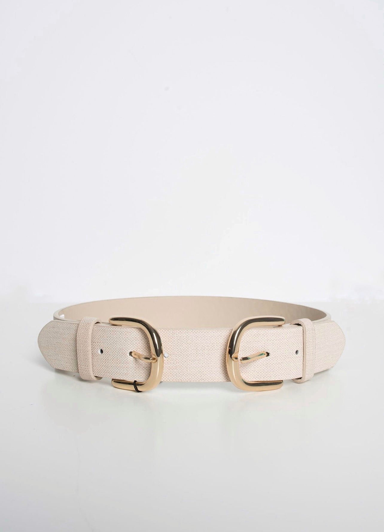 CEINTURE DOUBLE BOUCLE EN BEIGE